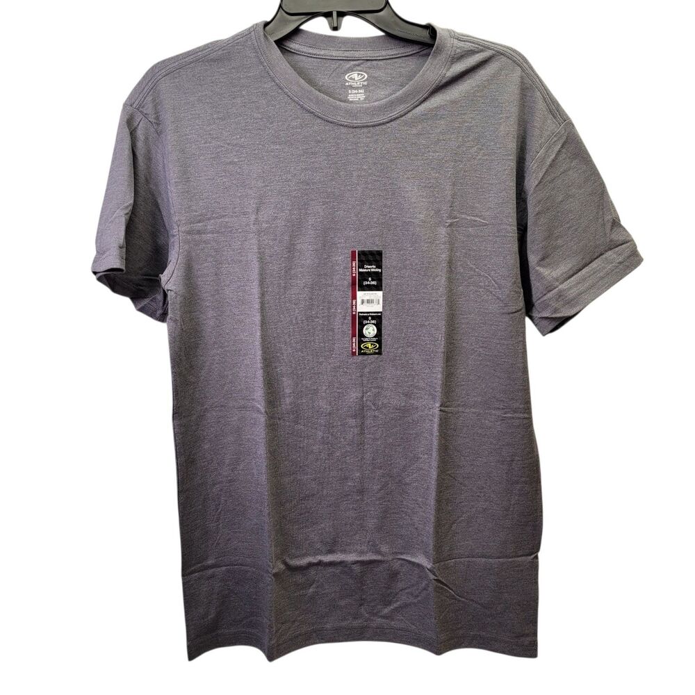 Athletic Works Men's Short Sleeve Gray Heather Tri-Blend Tee Small (34-36)